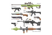 Gun vector military weapon or army