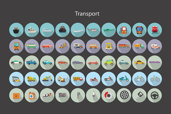 Flat Icons Transport Set in Graphics - product preview 5
