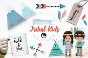 Tribal kids graphics illustration