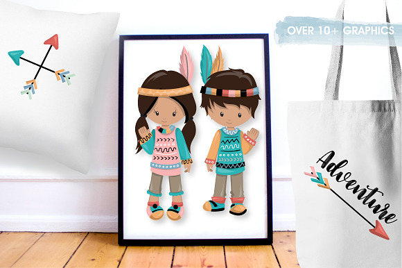 Tribal kids graphics illustration in Illustrations - product preview 4