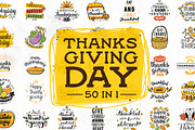 Thanksgiving day typography. 50 in 1