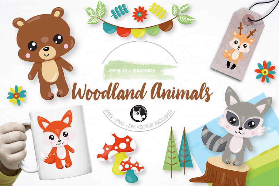 Woodland animals graphics in Illustrations - product preview 8
