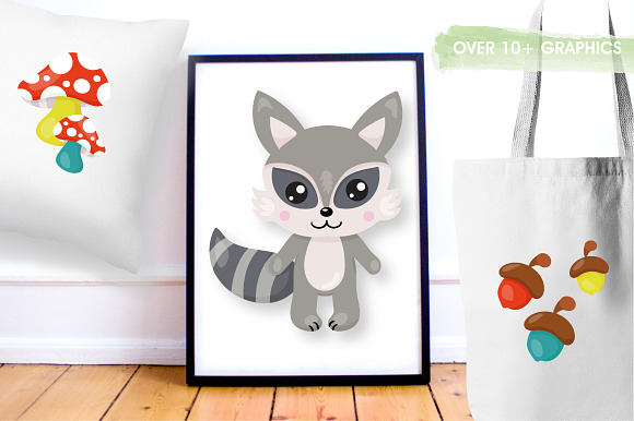Woodland animals graphics in Illustrations - product preview 2