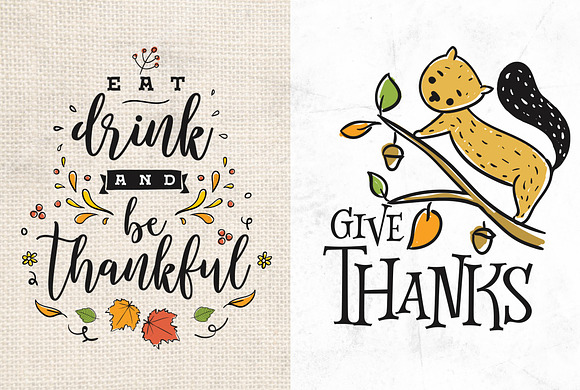 Thanksgiving day typography. 50 in 1 in Illustrations - product preview 2