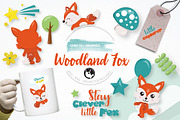 Woodland fox graphics illustration