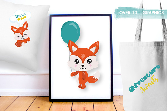 Woodland fox graphics illustration in Illustrations - product preview 1