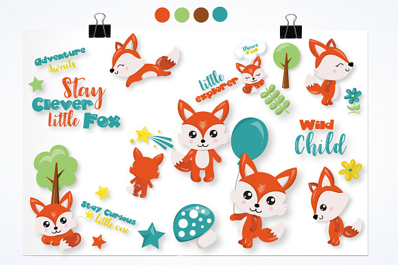 Woodland fox graphics illustration in Illustrations - product preview 3