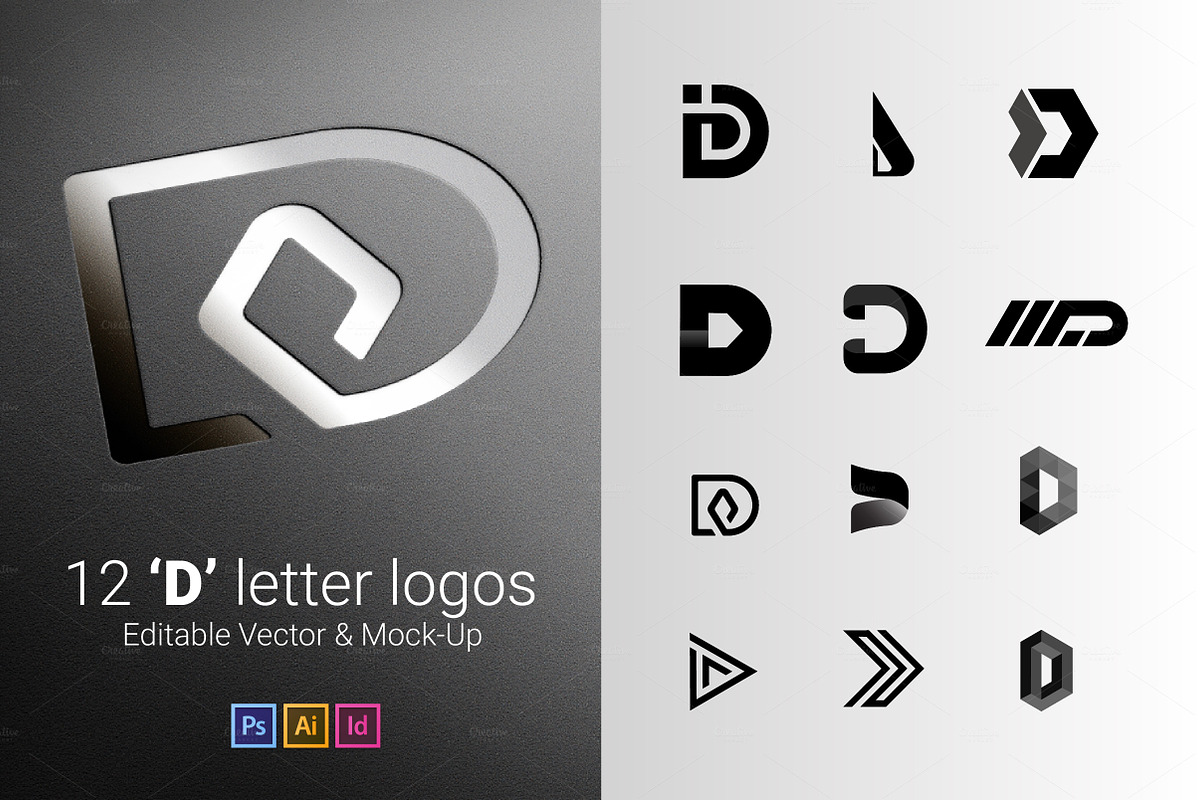 12 D Letter Logos - Vector & Mock-Up in Logo Templates - product preview 8