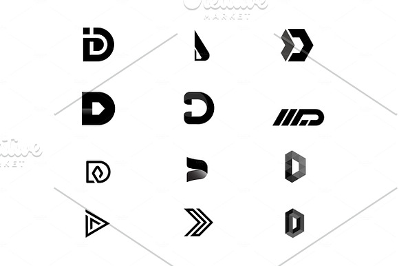 12 D Letter Logos - Vector & Mock-Up in Logo Templates - product preview 1