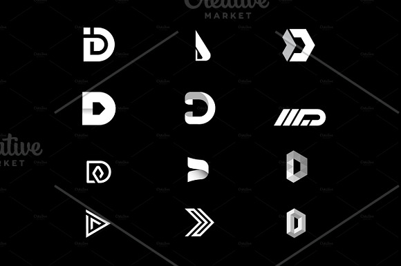 12 D Letter Logos - Vector & Mock-Up in Logo Templates - product preview 2