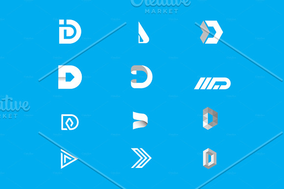 12 D Letter Logos - Vector & Mock-Up in Logo Templates - product preview 4