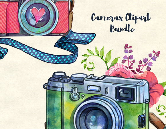 Cameras clipart Set - 31 elements in Illustrations - product preview 1
