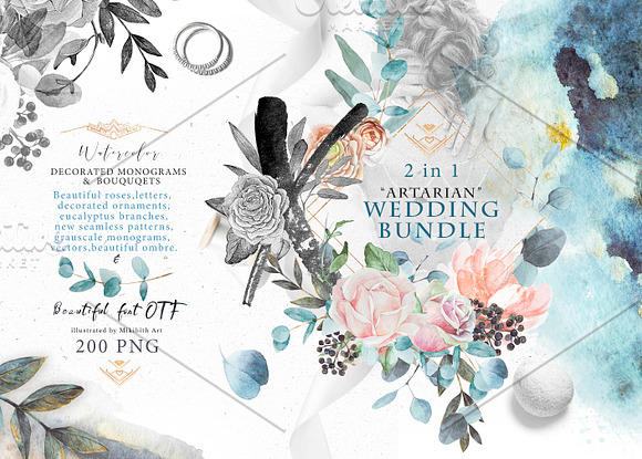 50% OFF 2 in 1 "Wedding" BUNDLE in Illustrations - product preview 32
