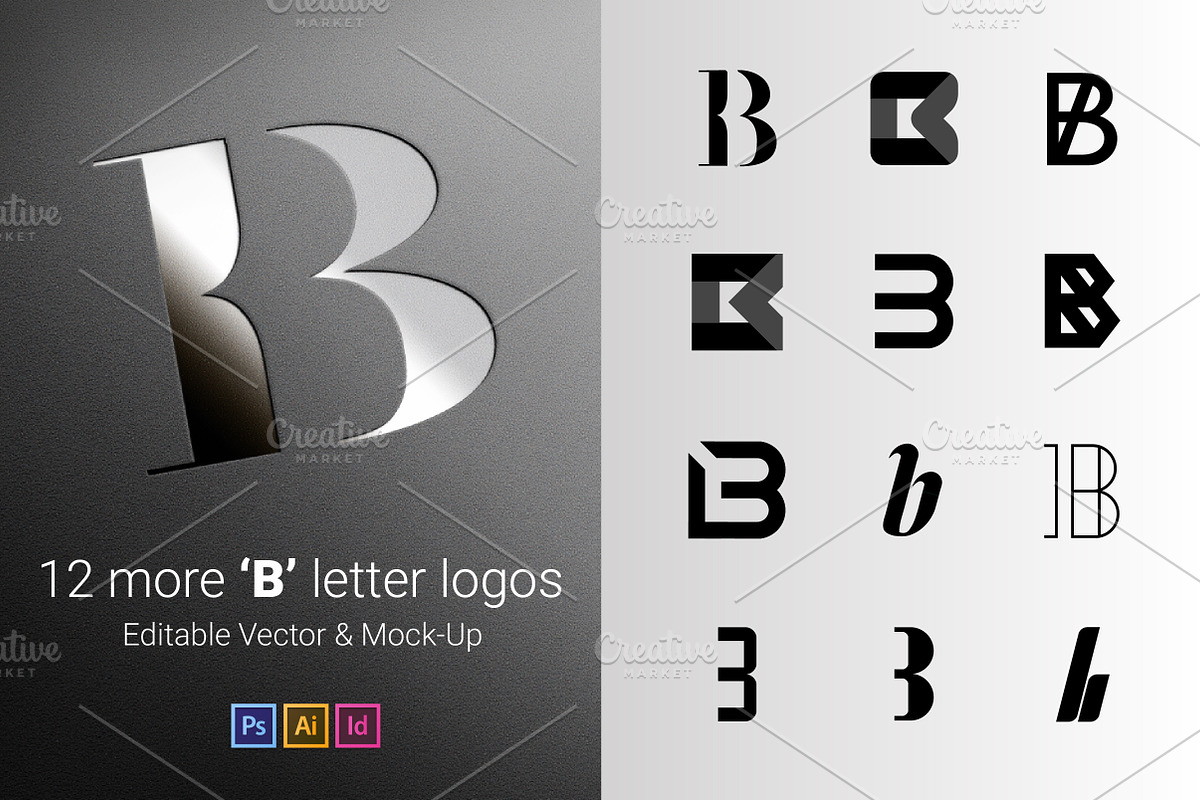 12 B Letter Logos - Vector & Mock-Up in Logo Templates - product preview 8