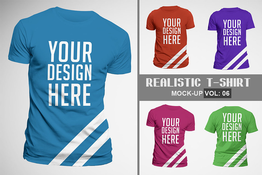 Realistic T-shirt Mock-up Vol 6 in Product Mockups - product preview 8