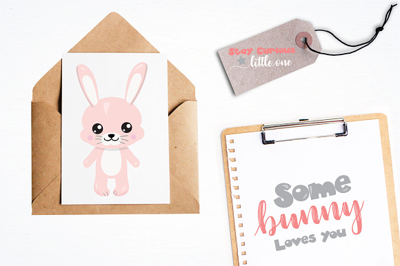 Woodland bunny graphic illustration in Illustrations - product preview 4