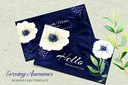 Watercolor Anemones Business Cards