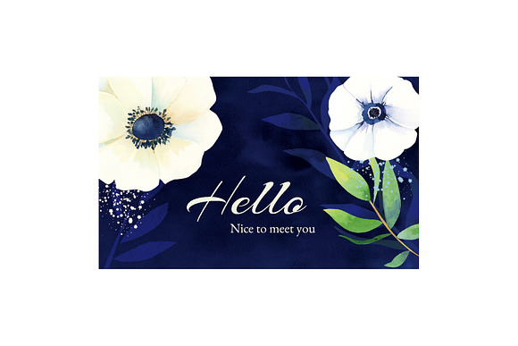 Watercolor Anemones Business Cards in Business Card Templates - product preview 2