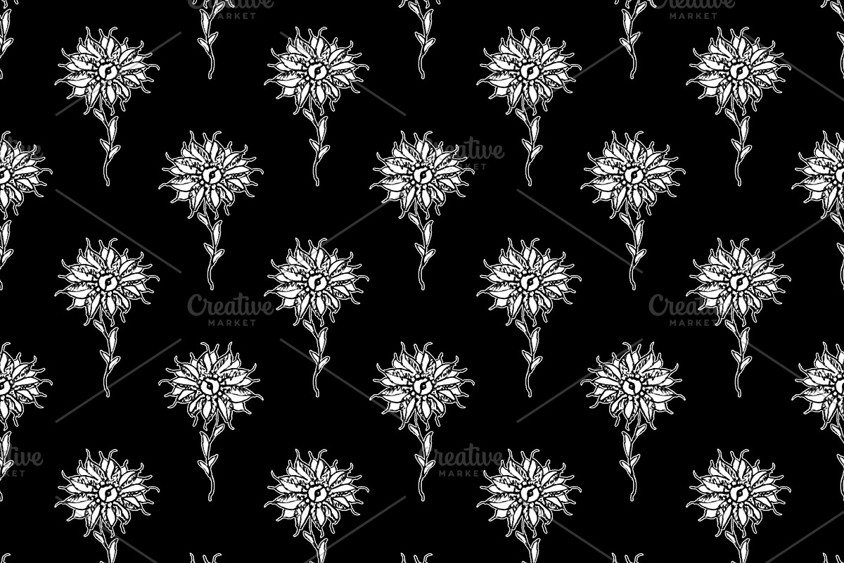 Hand Drawn Flower Motif Seamless Pat in Patterns - product preview 8