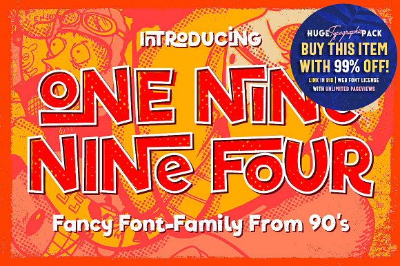 One Nine Nine Four in Display Fonts - product preview 9