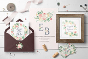Blush Florals & Greenery Leaves