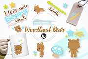 Woodland bear graphics illustration