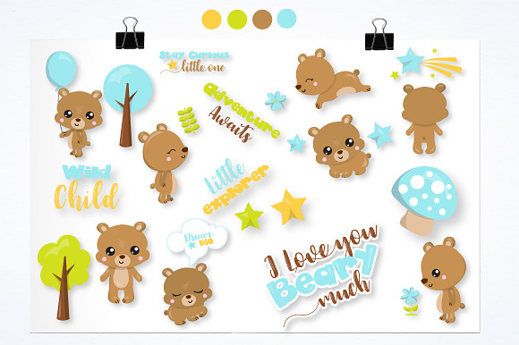 Woodland bear graphics illustration in Illustrations - product preview 2