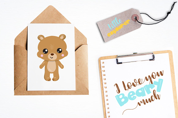 Woodland bear graphics illustration in Illustrations - product preview 3