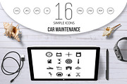 Car maintenance and repair icons set