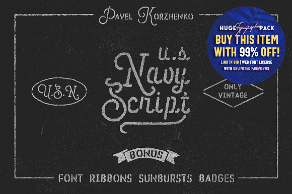 U.S.Navy Script • Freebies • in Display Fonts - product preview 11