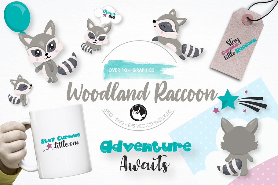 Woodland Raccoon graphics in Illustrations - product preview 8