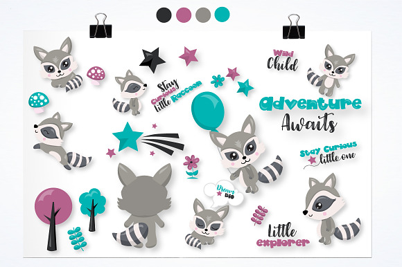 Woodland Raccoon graphics in Illustrations - product preview 1