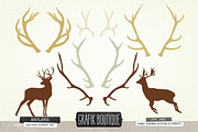 Antlers deer silhouette vector clip