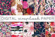 Fall Florals Painterly Digital Paper