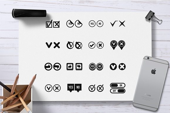Check mark icons set, simple style in Graphics - product preview 1