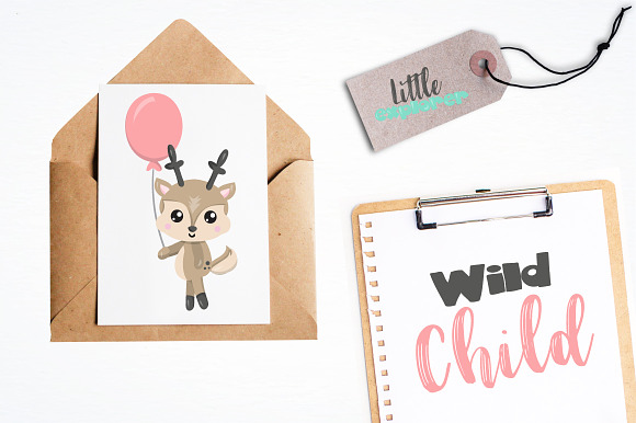 Woodland Deer graphics illustration in Illustrations - product preview 3