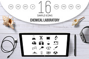 Chemical laboratory icons set 
