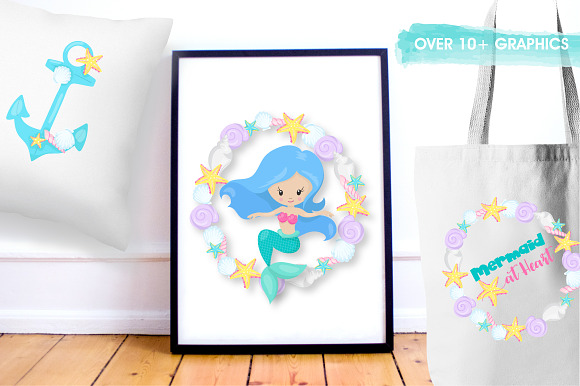 Ocean Mermaids graphics illustration in Illustrations - product preview 2