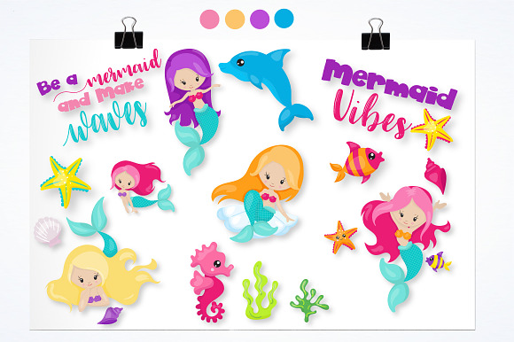 friendly Mermaid graphics in Illustrations - product preview 1