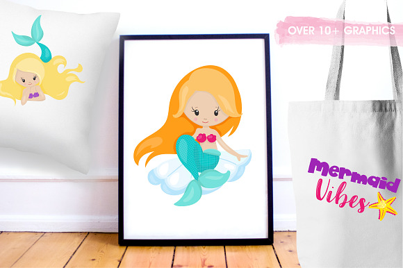 friendly Mermaid graphics in Illustrations - product preview 2