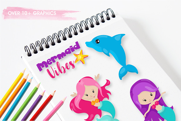 friendly Mermaid graphics in Illustrations - product preview 4
