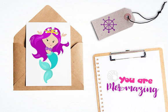 Princess mermaid graphics in Illustrations - product preview 2