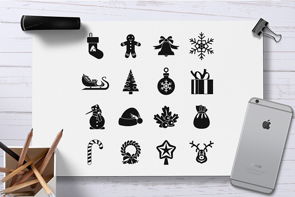 Christmas icons set, simple style in Graphics - product preview 1
