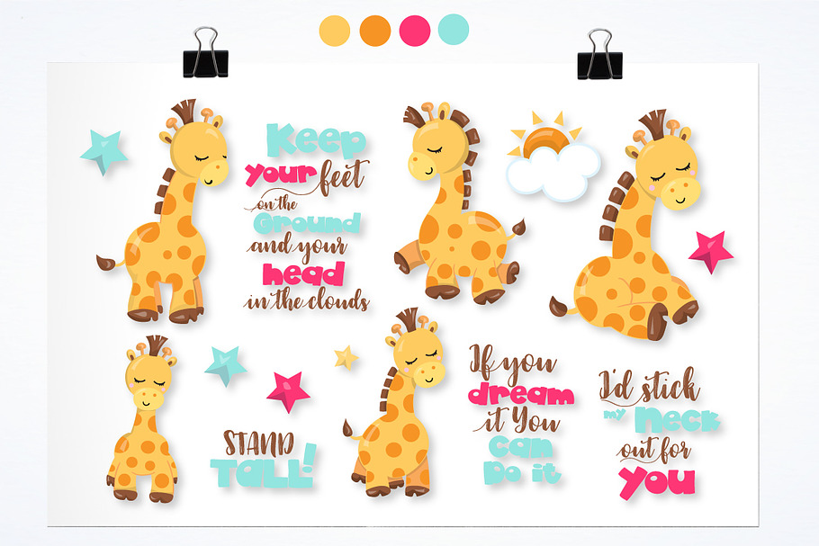 Adorable giraffe graphics in Illustrations - product preview 8
