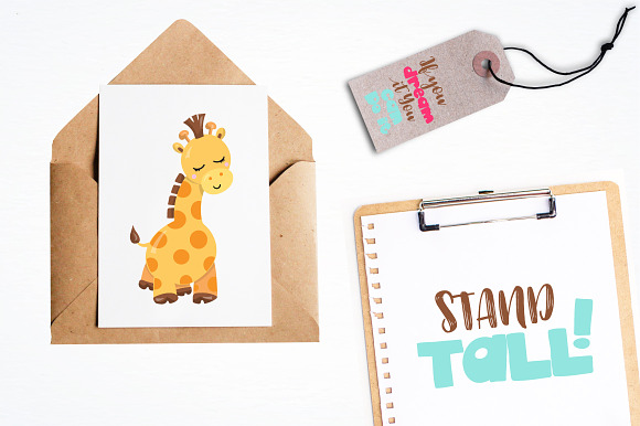 Adorable giraffe graphics in Illustrations - product preview 1