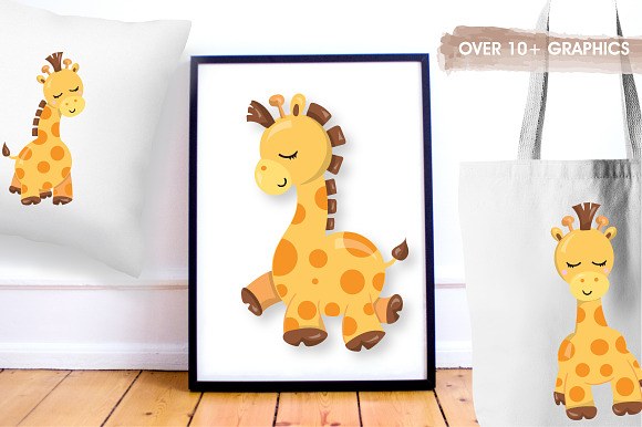 Adorable giraffe graphics in Illustrations - product preview 2