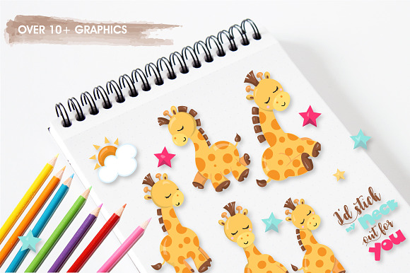 Adorable giraffe graphics in Illustrations - product preview 3