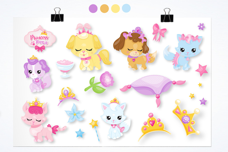 Princess pets graphics illustration in Illustrations - product preview 8