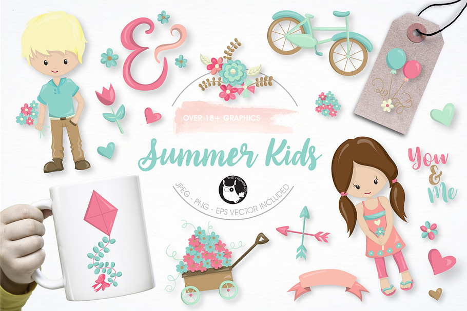 Summer kids graphic illustrattion in Illustrations - product preview 8