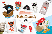 Pirate animals graphics illustration
